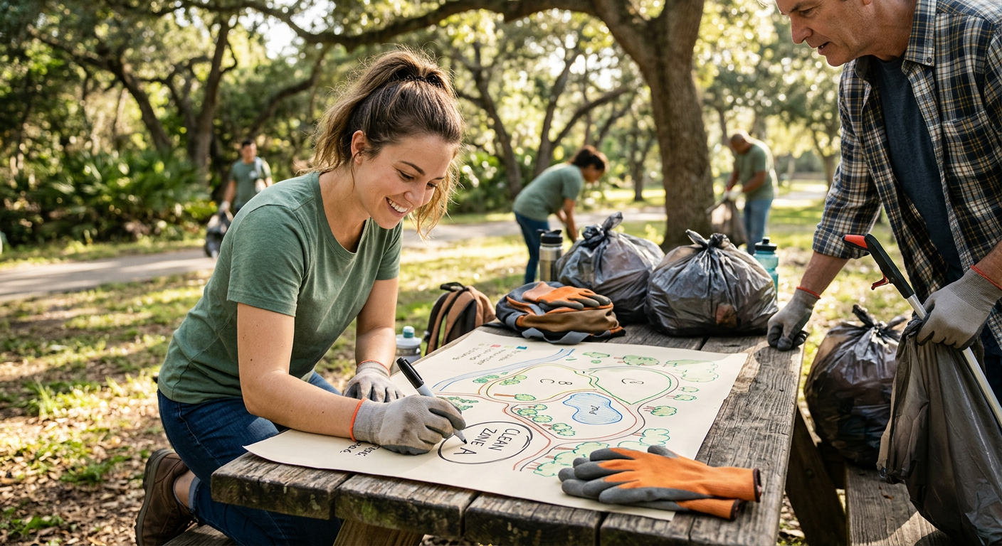 Mapping cleanup zones before recruiting volunteers keeps the day on track